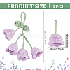 2Pcs Crochet Lily of The Valley Polyester Car Hanging Pendant HJEW-FG0001-14C-2