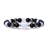 Opalite Heart Beaded Stretch Bracelet PW-WG70241-07-1