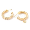 Plastic Pearl Beaded Ring Stud Earrings EJEW-C060-01G-2