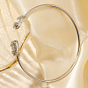 Fashionable Geometric Octagon Rectangle Brass Cubic Zirconia Cuff Bracelets QR7673-4