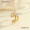 304 Stainless Steel Pave Clear Cubic Zirconia Cuff Open Rings FS-WG263B4-01-1