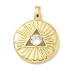Rack Plating Brass Micro Pave Cubic Zirconia Pendants KK-L224-062G-02-1