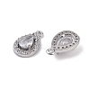 Brass Micro Pave Clear Cubic Zirconia Pendants KK-K351-41P-2
