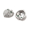 Brass Micro Pave Green Cubic Zirconia Pendants KK-G481-08P-2
