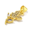 Rack Plating Brass Micro Pave Cubic Zirconia Pendants KK-C074-02G-02-2