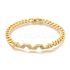 Brass Micro Pave Clear Cubic Zirconia Link Bracelets BJEW-F498-03A-G-2