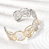 Hammered 304 Stainless Steel Cuff Bangles for Women BJEW-P371-01B-3
