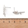 Brass Micro Pave Cubic Zirconia Stud Earring Findings KK-K371-44P-3