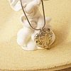 Non-Tarnish Stylish 304 Stainless Steel Textured Heart Pendant Necklace for Women's Daily Wear ZE9857-2-1