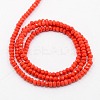 Opaque Solid Color Crystal Glass Faceted Rondelle Beads Strands GLAA-F025-A08-4