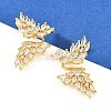 Brass Micro Pave Cubic Zirconia Stud Earrings EJEW-K312-04G-1