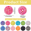 24Pcs 12 Colors Resin Rhinestone Beads RESI-PA0001-04-2