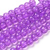 Spray Painted Crackle Glass Beads Strands CCG-Q001-4mm-12-1