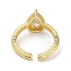 Rack Plating Brass Micro Pave Cubic Zirconia Cuff Finger Rings for Women RJEW-C114-21F-G-3
