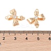 Brass Pave Clear Glass Connector Charms KK-N254-58G-3