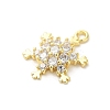 Christmas Theme Brass Micro Pave Cubic Zirconia Charms KK-P278-06G-2