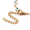 Enamel Oval with Evil Eye Link Chains Bracelet BJEW-P271-04G-02-3