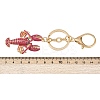 Lobster Shape Alloy Enamel & Rhinestone Pendant Keychain LS-KEYC-P022-01G-4