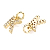 Brass Micro Pave Clear Cubic Zirconia Charms KK-ZX025-07K-2