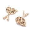 Rack Plating Brass Clear Cubic Zirconia Pendants KK-M102-16G-A-2