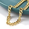 Brass Curb Chain Bracelets for Women Men BJEW-F494-01G-02-4