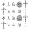 100Pcs 10 Styles Tibetan Style Alloy Pendants TIBEP-CJ0003-52-1