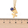 304 Stainless Steel Glass Drill Birth Stone Constellation Pendant Necklaces LS-STAS-D305-08G-I-2