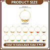 28Pcs 14 Colors Bicone Glass Wine Glass Charms AJEW-HY00011-2