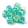 10Pcs Gradient Color & UV Plating Transparent Acrylic Beads OACR-YW0002-25D-1