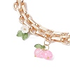 2Pcs Glass Flower & Fruit Bag Decorative Chains AJEW-BA00172-01-6