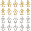 20PCS 2Colors Brass Micro Pave Cubic Zirconia Charms KK-SC0004-51-1