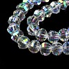 Transparent Electroplate Glass Beads Strands GLAA-Q099-C01-14-1-4