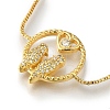 Rack Plating Brass Pave Clear Cubic Zirconia Box Chain Birds with Ring Link Slider Bracelets BJEW-H614-04G-2