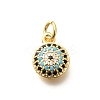 Brass Micro Pave Cubic Zirconia Charms KK-G519-09G-03-1