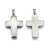 Tarnish Resistant Cross 304 Stainless Steel Surface Pendants STAS-D146-03-1