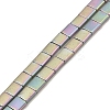 Electroplated Frosted Non-magnetic Synthetic Hematite Beads Strands G-G089-B01-13-1
