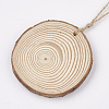 Undyed Unfinished Wooden Pendants WOOD-T011-35-2