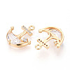Brass Micro Pave Cubic Zirconia Pendants KK-N267-03A-G-2