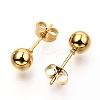 304 Stainless Steel Ball Stud Earrings EJEW-C501-10D-7