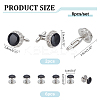 WADORN 1 Set Brass Rhinestone Cufflinks for Men KK-WR0001-11-2