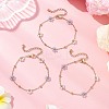 Glass & ABS Plastic Imitation Pearl Beads Link Bracelets BJEW-JB12572-03-2