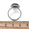 Half Round Natural Lapis Lazuli Finger Rings X-RJEW-M062-01P-04-3