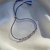 Adjustable Natural Gemstone & Brass Beaded Slider Bracelets for Women DZ3322-1-1