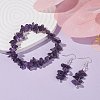 Natural Amethyst Chips Beaded Jewelry Set X-SJEW-JS01232-03-2