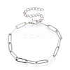 201 Stainless Steel Paperclip Chain Bracelets for Women BJEW-N036-02P-1