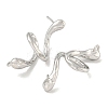 Brass Ear Studs Findings KK-R154-02P-2