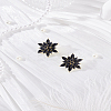 1 Pair Flower Cubic Zirconia Stud Earrings EJEW-LP0013-09-3