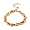 Ocean 304 Stainless Steel Cowrie Shell Link Chain Bracelets for Women BJEW-K271-04G-2