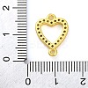 Brass Micro Pave Clear Cubic Zirconia Heart Links Connector Charms KK-A230-03A-G-3