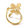 Ion Plating(IP) 304 Stainless Steel Open Cuff Ring for Women RJEW-F166-12G-02-3